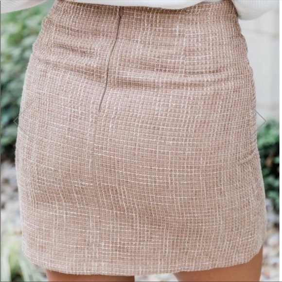 Pink Lily- Brown Tweed Skirt - Picture 4 of 14